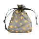 Organza Jewellery Bag 9x12cm heart - Black-gold